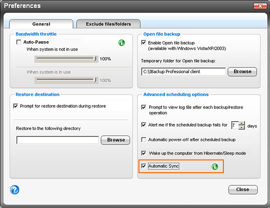 setting up ibackup